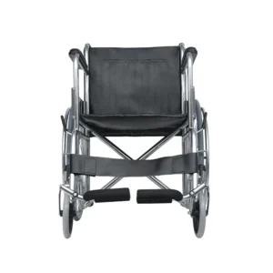 AID PLUS Folding Wheelchair CA902 – Lightweight Manual Wheelchair with Steel Frame & Solid Rubber Tires