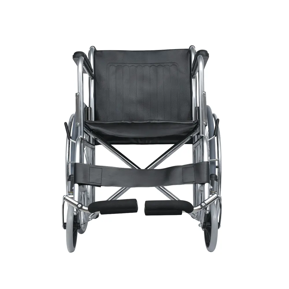 AID PLUS Folding Wheelchair CA902 – Lightweight Manual Wheelchair with Steel Frame & Solid Rubber Tires