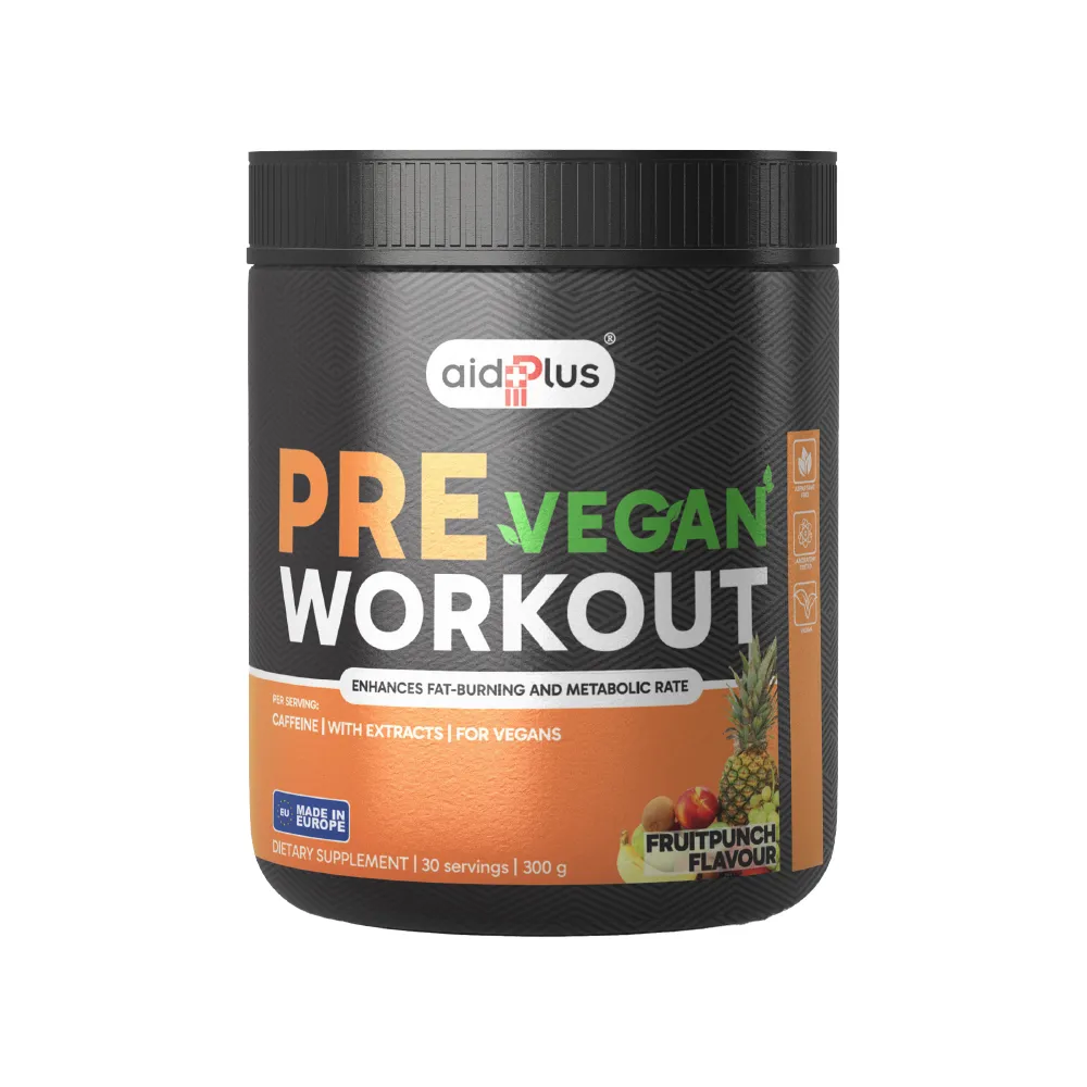 AidPlus Vegan Pre-Workout Fruit Punch 300g