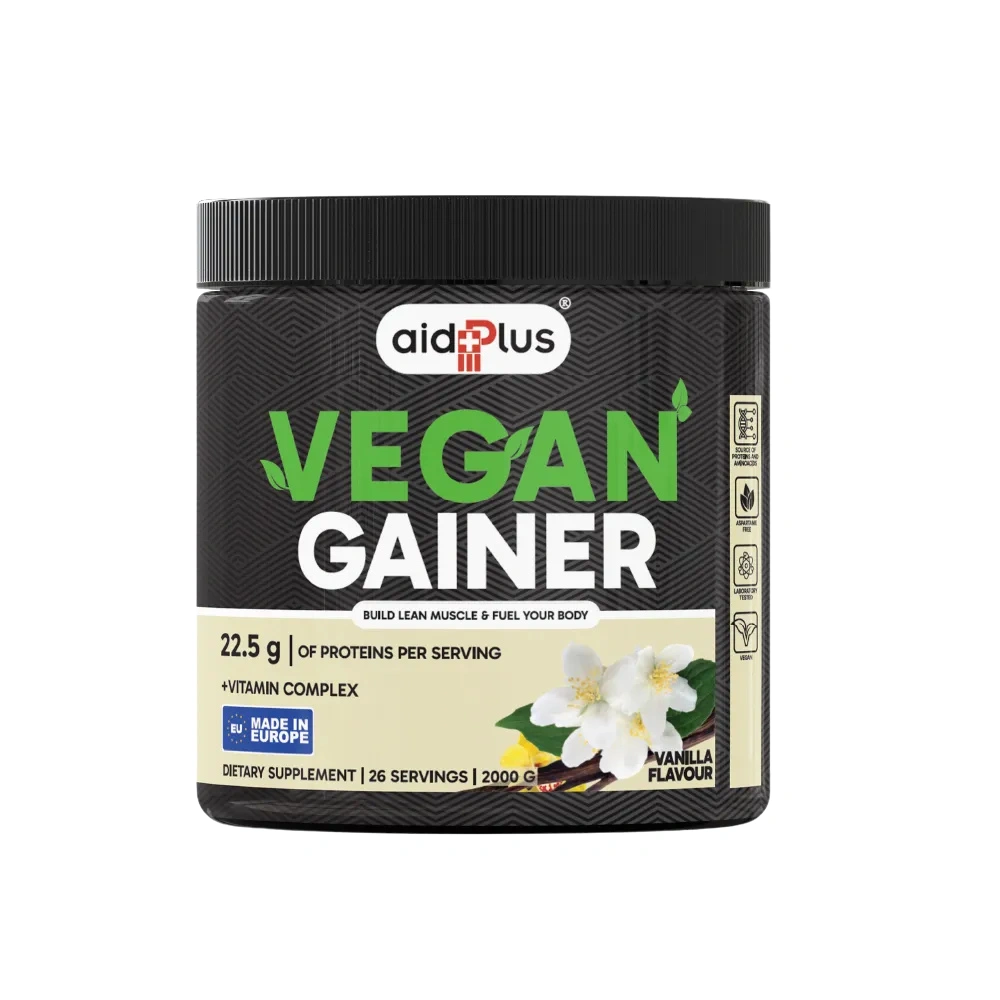 AidPlus Vegan Gainer Vanilla 2000g Plant-Based Weight Gainer